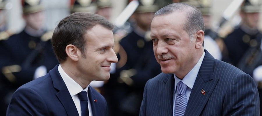 Emmanuel Macron and Recep Tayyip Erdogan